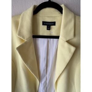 NWOT 41 Hawthorn Open Front Roll-up Sleeves Yellow Blazer Size XL